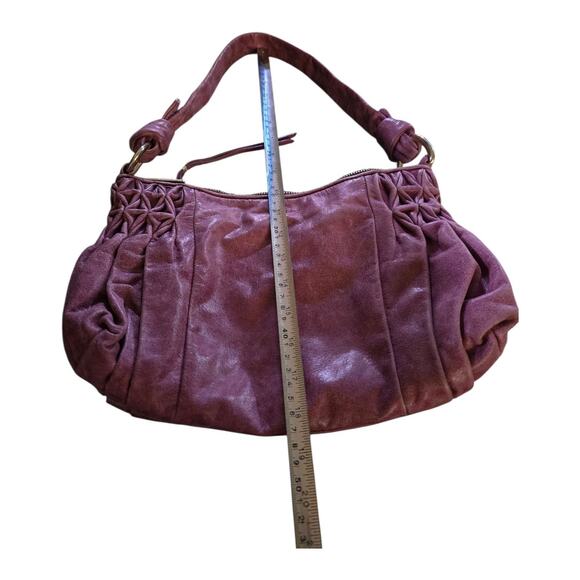 Elliot Lucca Purple Leather Handbag Shoulder Purse - Picture 5 of 9